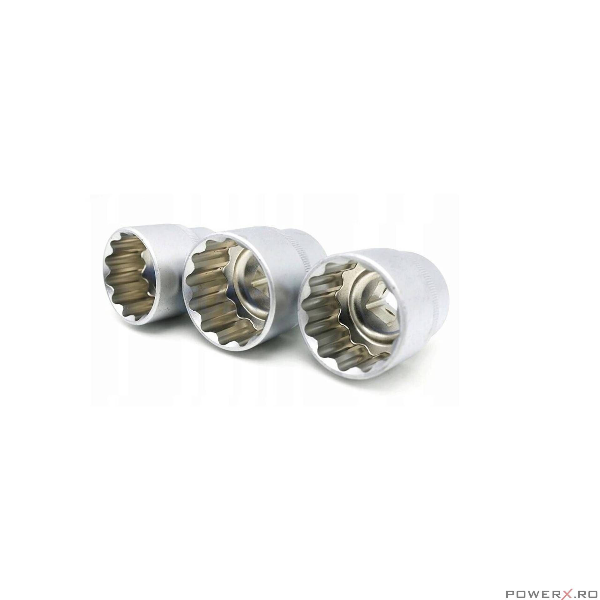 Trusa tubulare 12 colturi, spline, 21 piese, 8 - 36 mm, 1/2, Verke
