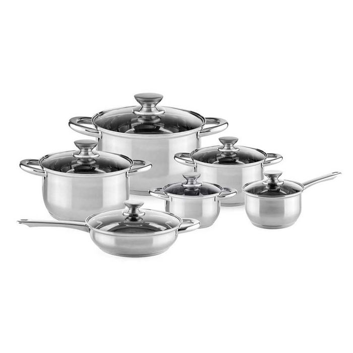 ШОК- Комплект съдове за готвене Muhler от 12 части, неръждаема стомана