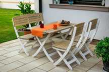 Set mobilier de gradina/terasa pliabil din lemn pentru 4 persoane