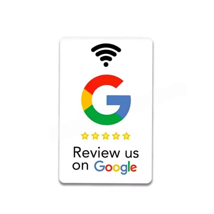 Card NFC pentru recenzii Google (preinstalat) — white / black, fără co