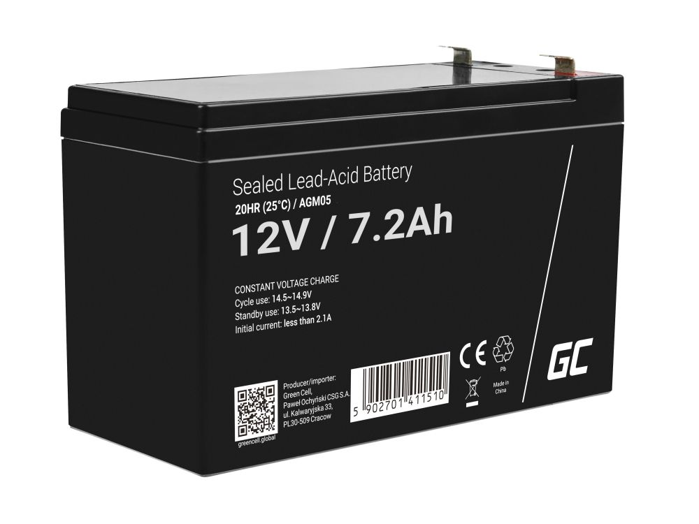 Baterie AGM VRLA, 12V, 7.2 Ah, pentru sisteme de alarma, case de ma...