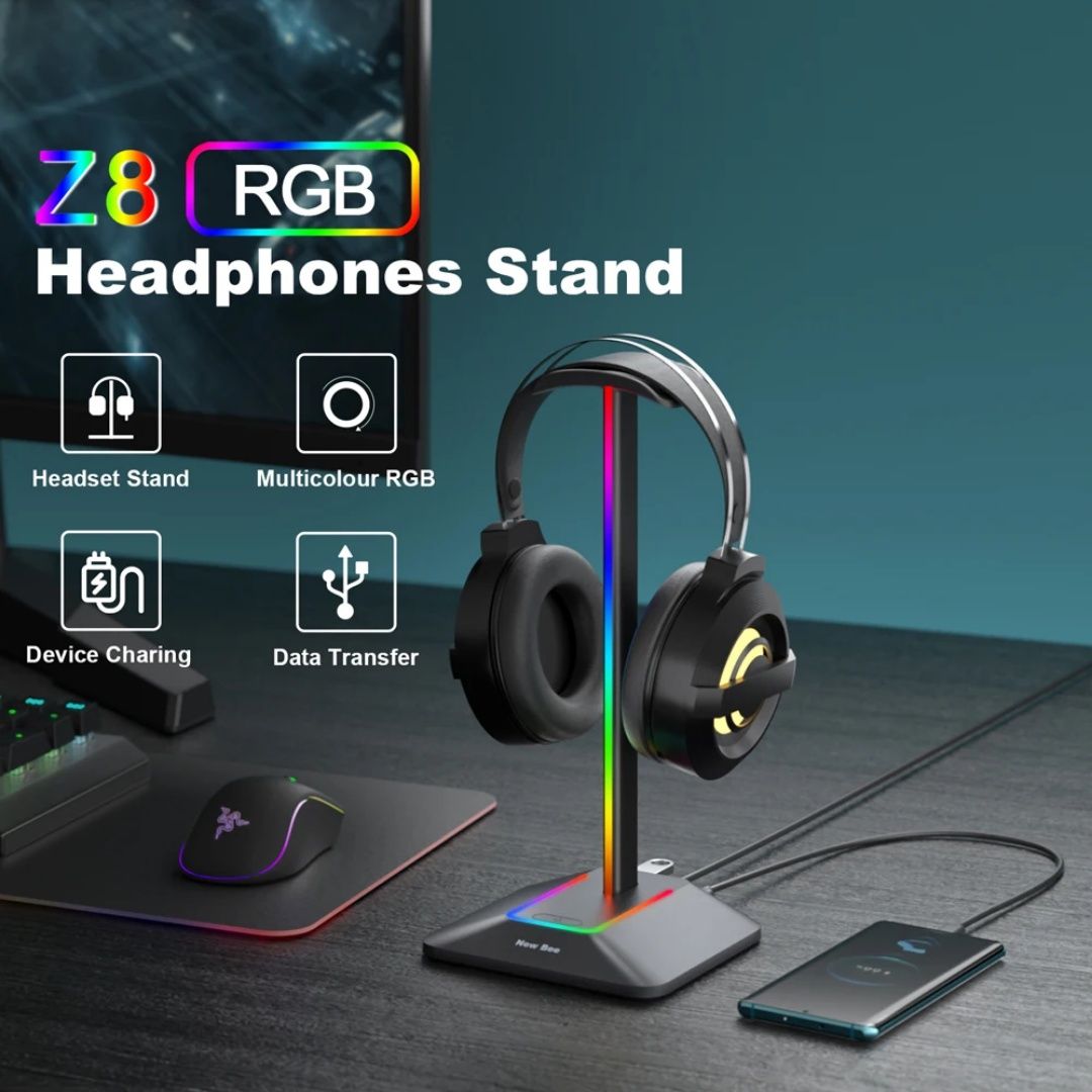 New Bee NB-Z8 RGB Подставка для наушников – Стиль и удобство!