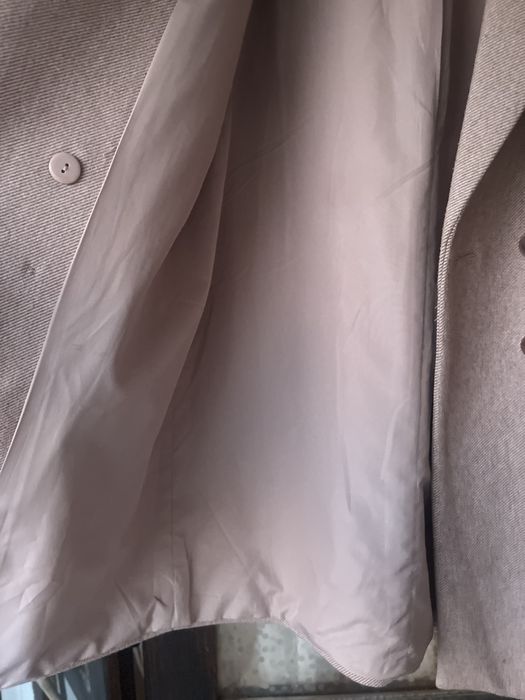 Дълго палто тип сако Zara в цвят пудра