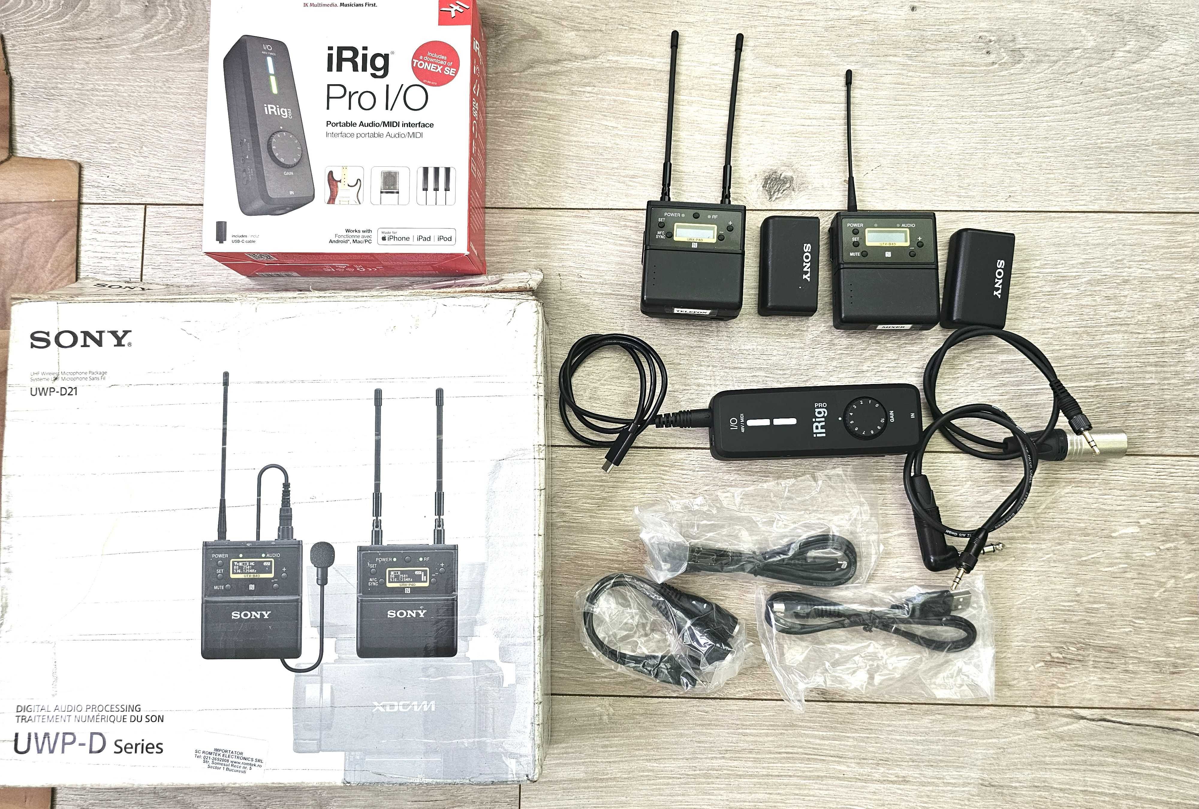 Sistem, inregistrare sunet din mixer – SONY UWP-D21 si Irig – Pro I/O
