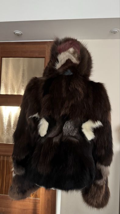 Blana naturala de vulpe multicolora