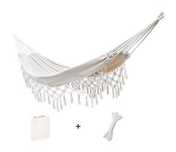 Hamac dublu, din bumbac, cu franjuri 200×150 cm, saculet transport