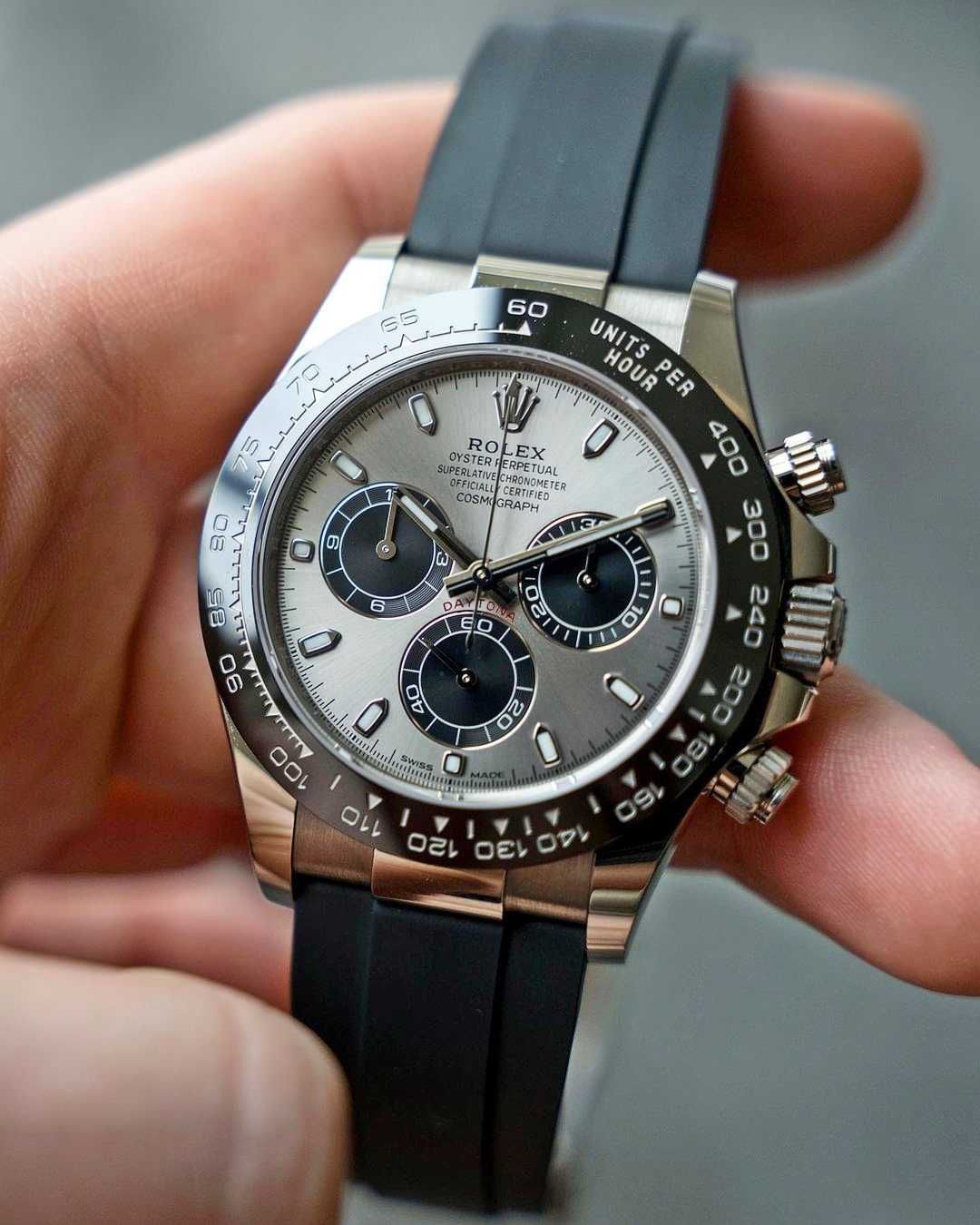 Часовници Rolex Daytona гума / сребро