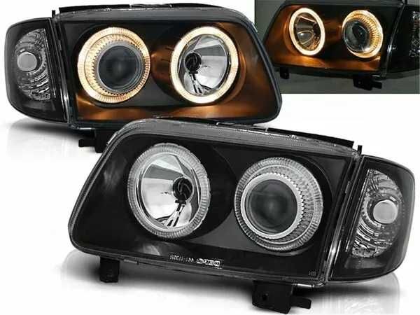 Фарове VW POLO 6N2 DEPO Angel Eyes за Поло 6Н2 Тунинг тъмни 99-01г.