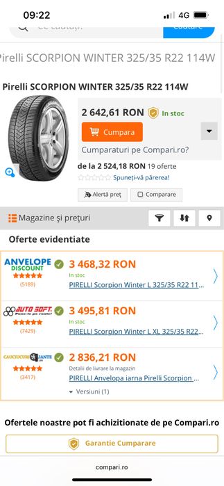 4x Pirelli Iarna 285 40 22 & 325 35 22 Mercedes GLE w167 URUS RSQ8 8mm