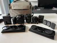 Canon 200d 18-55mm + 50mm + 3 batteries + 6 filters + SSD 64gb + bag