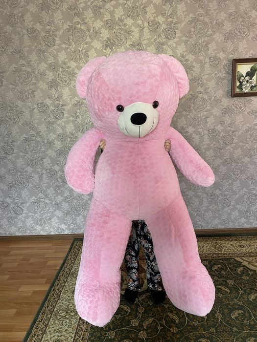 Мишка плюшевая новая 150см (розовый)