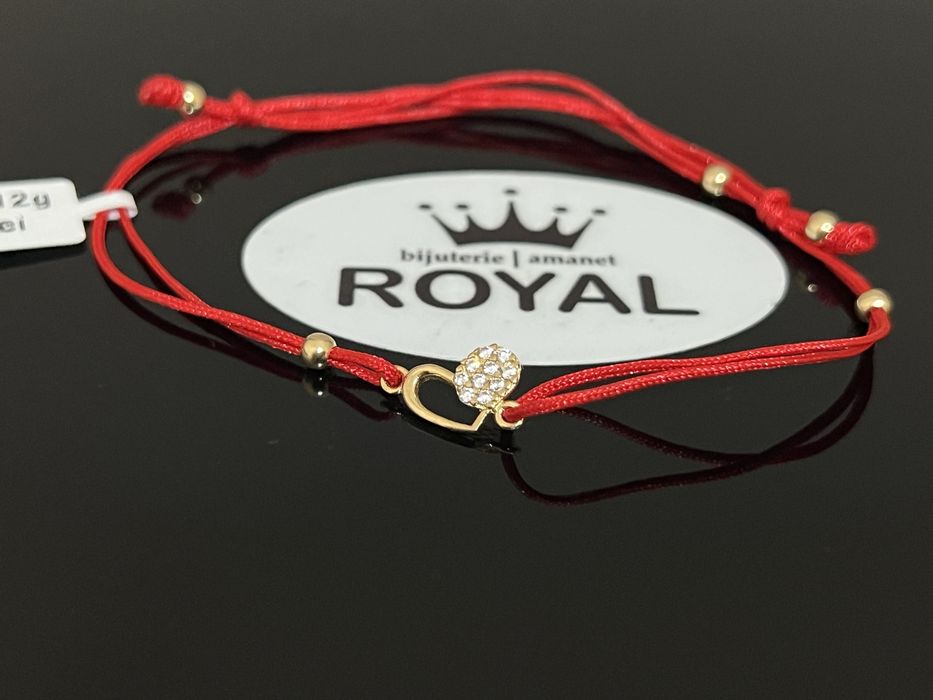 Bijuteria Royal CB : Bratara cu snur bile aur 14k 1,12 grame