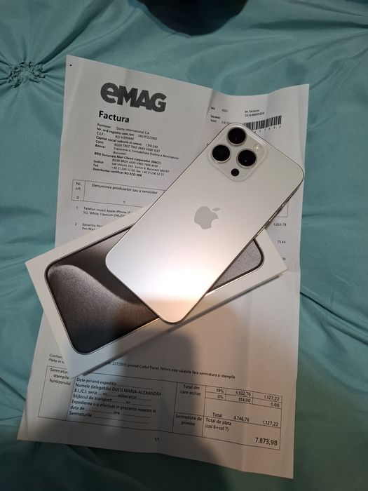 Iphone 15 pro max impecabil , factura , garantie 2027