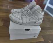 Nike Air Jordan 1 Mid Triple White FULL BOX