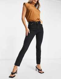 Blugi skinny fara tiv cu talie inalta si aspect prespalat Asos