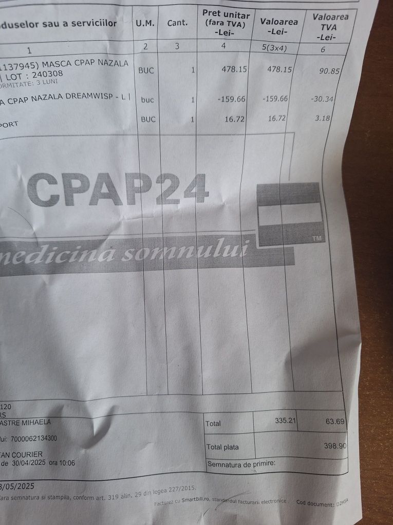 Masca CPAP Nazala Philips DreamWisp