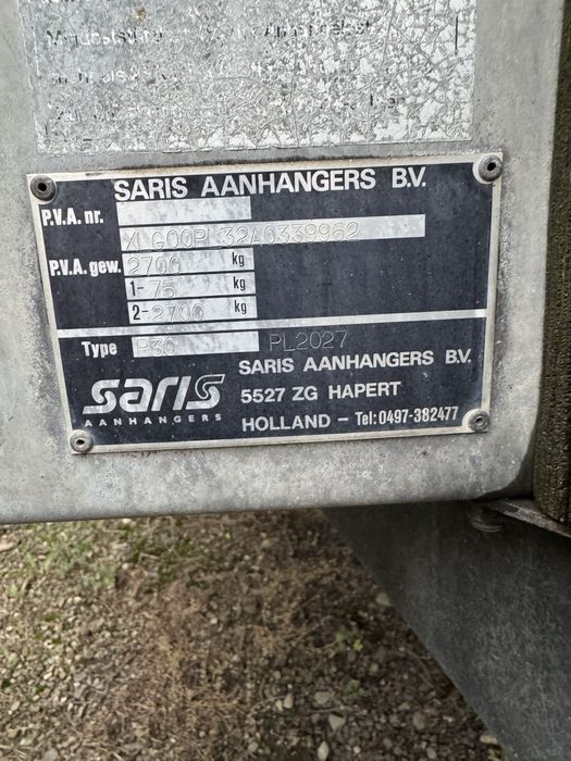 Remorca SARIS 2700 kg