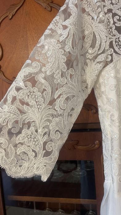 Rochie mireasa dantela voal NOUA