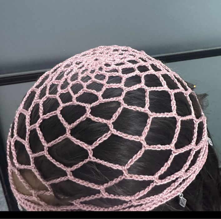 Тюбетейка сетка для девочек. Шапка кроше для девочек