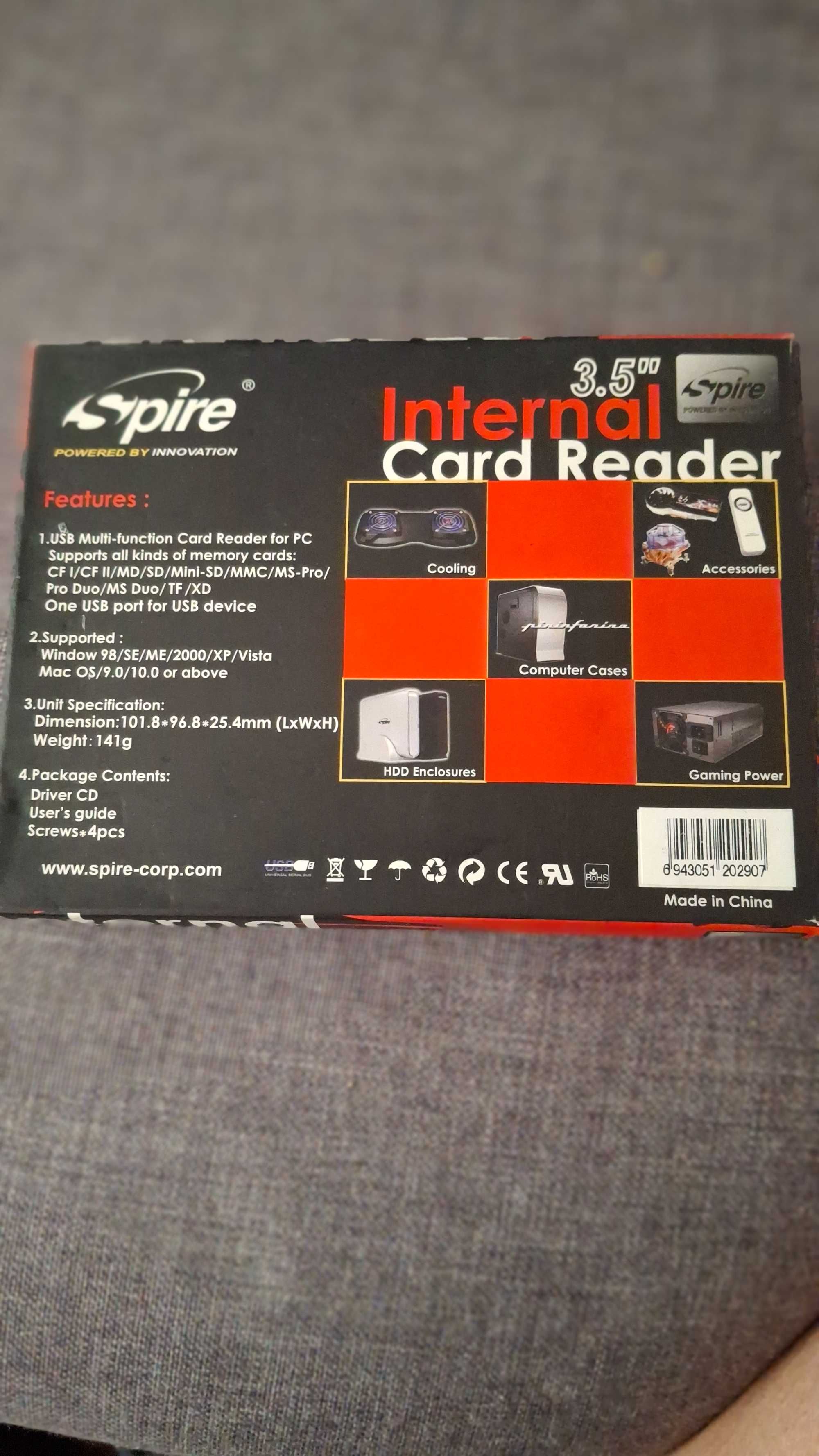 Четец за карти вътрешен 15 в 1, 3.5" ,USB2.0 Spire