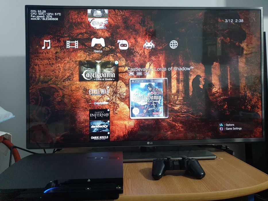 PS3 modat CFW 500 GB + 60 jocuri (GTA V, NFS, Spider-Man, Silent Hill)