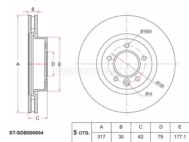 Диск тормозной перед  Land rover Rover