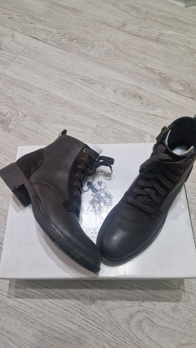 Боти US Polo 39, кафяви, естествена кожа