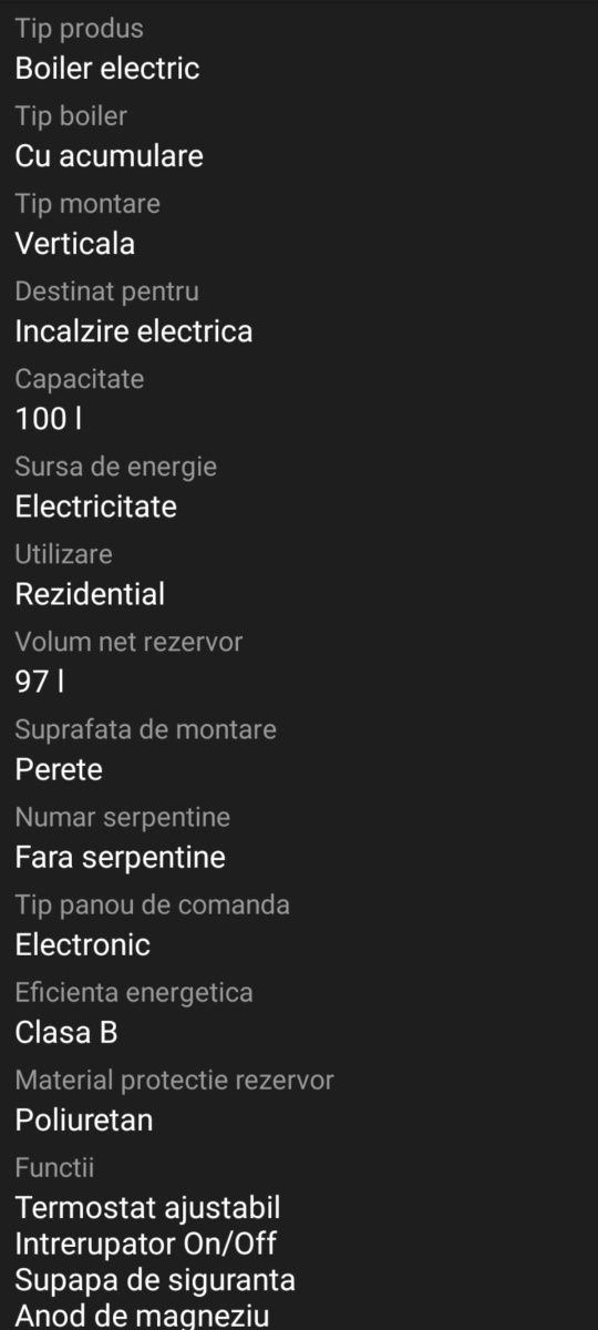 Boiler electric Ferroli 97 litri