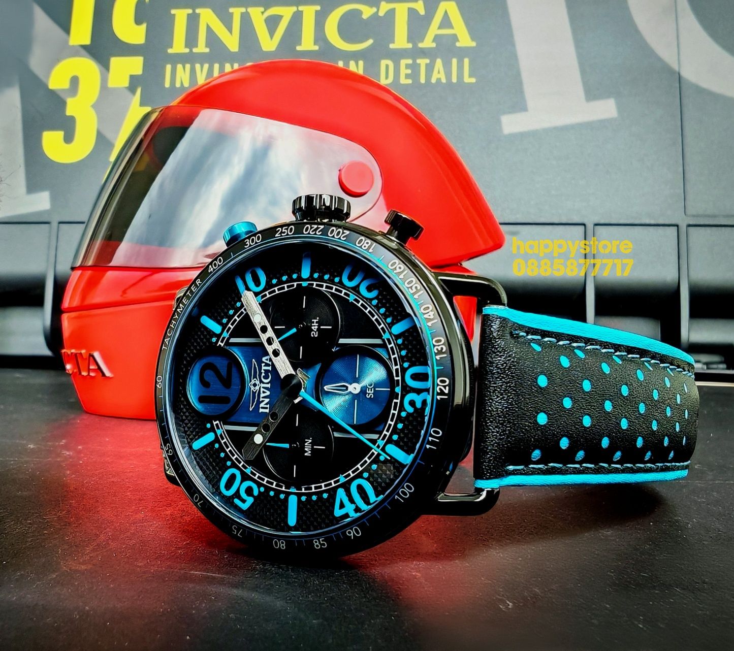 часовник INVICTA Racing Aero Blue 44 mm, Инвикта нов, ръчен часовник