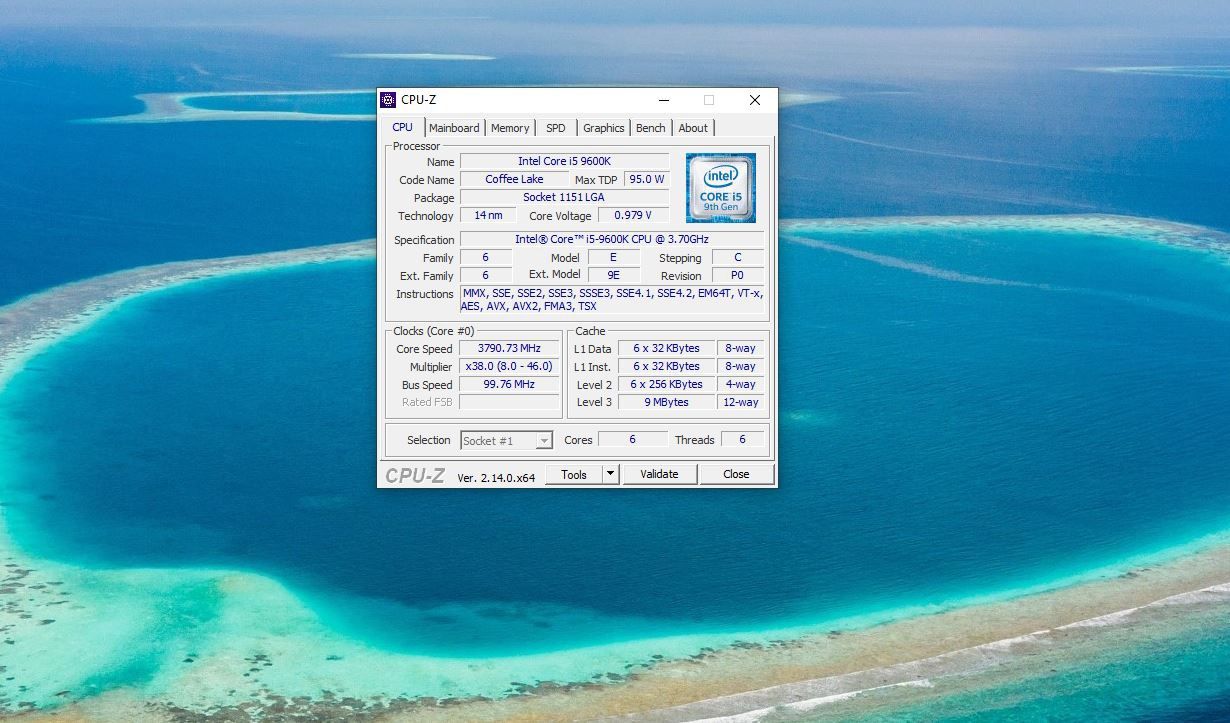 Procesor socket 1151v2 Intel Core I5-9600K, 3.7 GHz,