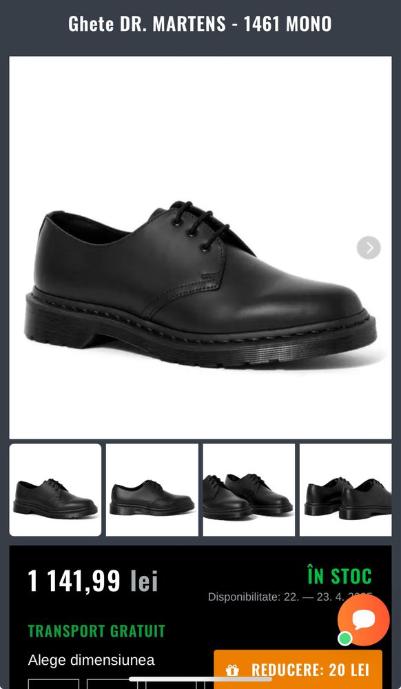 Pantofi barbati,Dr.Martens Mono,marime 44