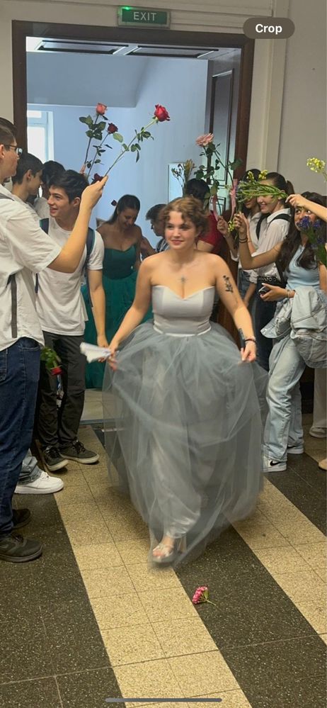 Rochie de ocazie argintie tulle