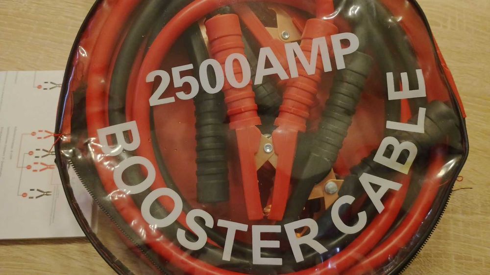 Висок клас тежки МЕДНИ АВТО Кабели за стартов ток 2500 A / ЗА КОЛА