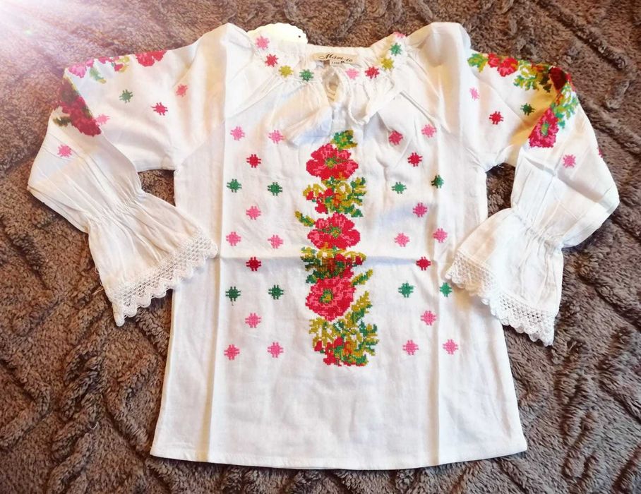 Ie fetite motive traditionale bumbac 0-16 ani