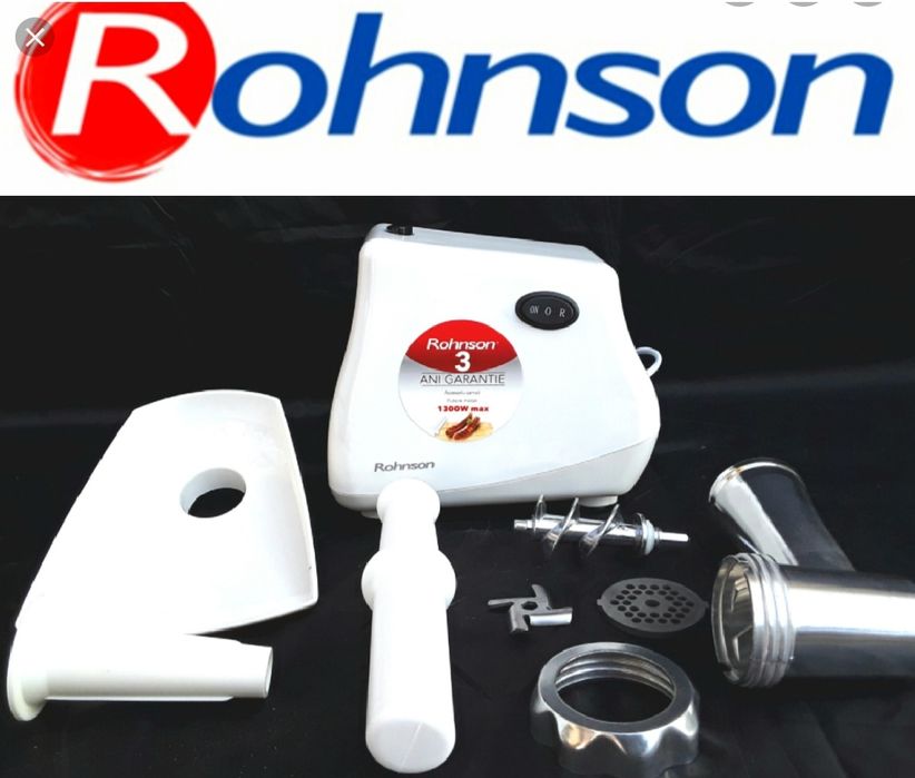 MAŞINĂ Electrică Tocat ROHNSON 1300 W Accesoriu Stors legume - 160 Lei