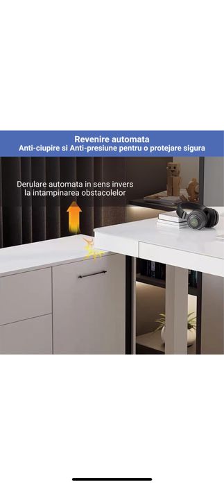Masa de Birou electrica, inaltime reglabila,2 porturi USB-A si 1 USB-C