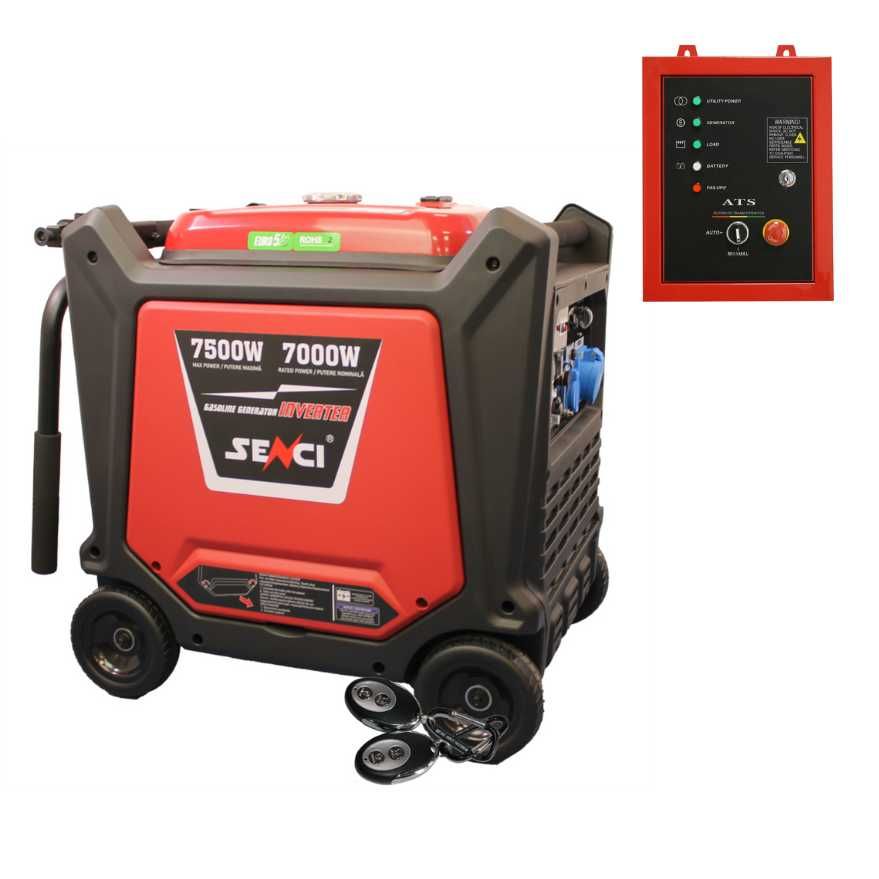 Generator de curent inverter SENCI SC-8000i, 7,5 kW 230V AVR cu ATS