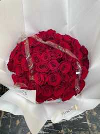 Акция Цветы Букет 51 красные розы 50см  Астана Доставка