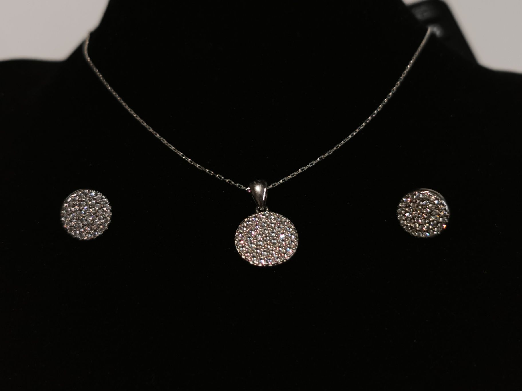 Set bijuterii argint - lant, pandantiv, cercei - cadou soție/iubită
