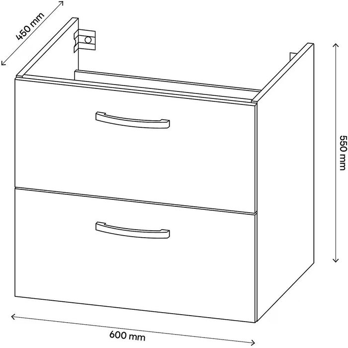 Masca lavoar 60 cm suspendată, NOUĂ