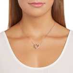 Koлие Dear Heart Necklace Swarovski - розово злато