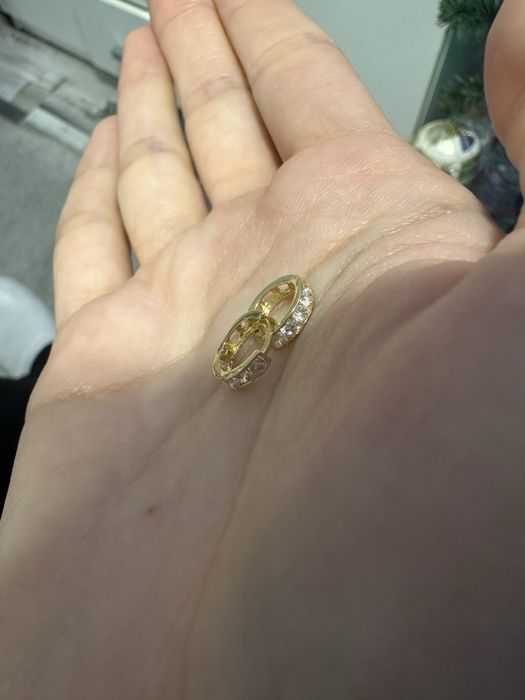 Детски златни обеци халки