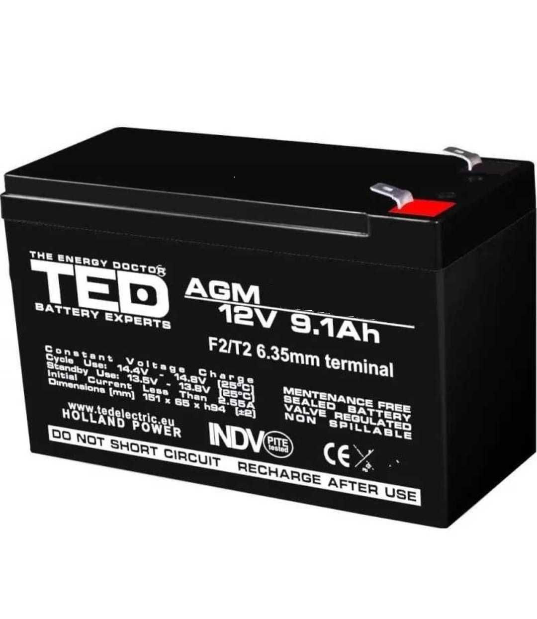 Acumulator 12V 9.1A AGM Baterie 12V 9Ah VRLA Baterie Acumulator UPS