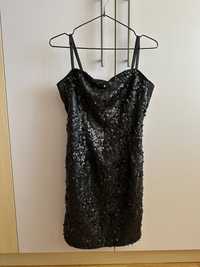 Черна рокля с пайети H&M, размер 40 или М, отговаря и за С