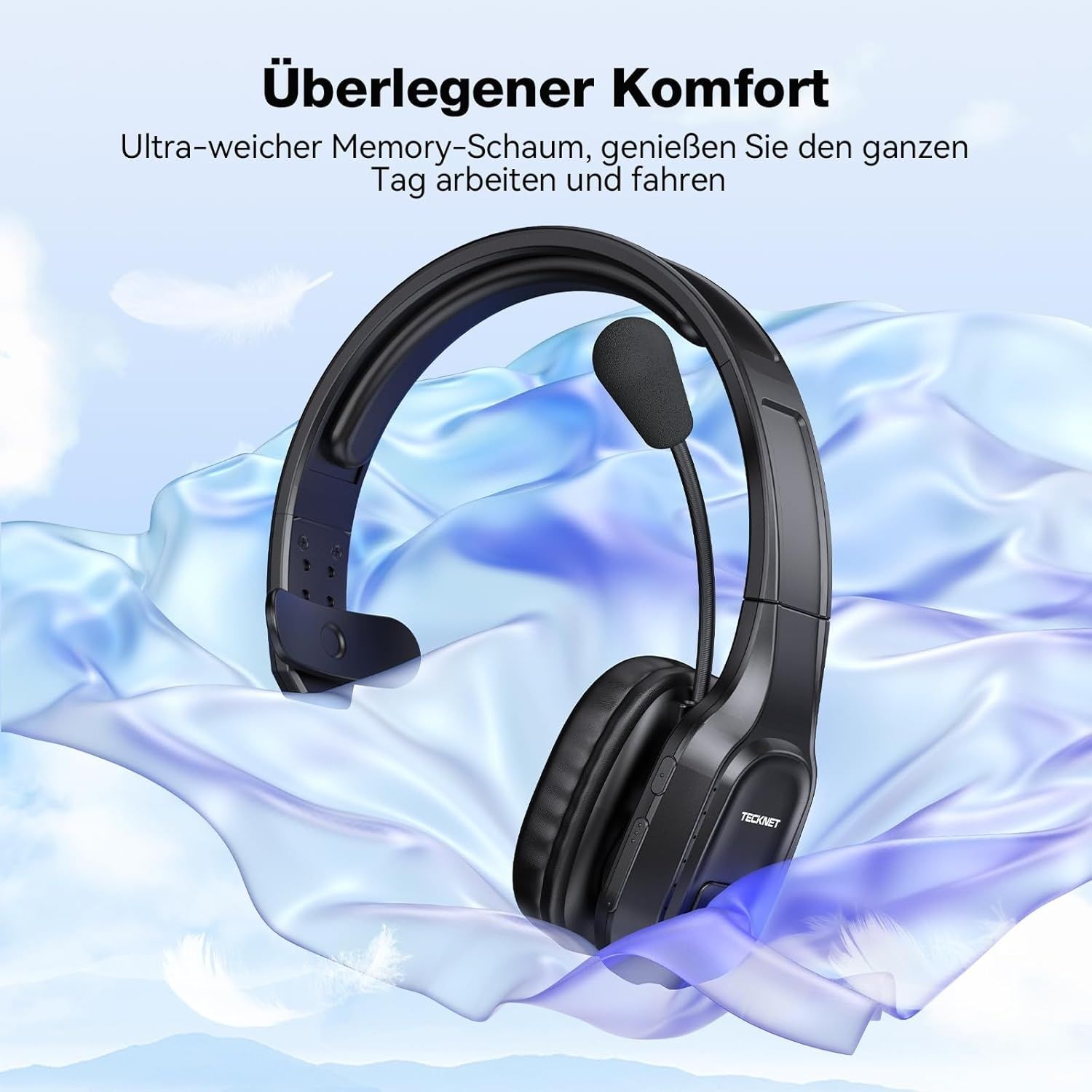 Безжична Bluetooth слушалка с микрофон за стрийминг, кол център и др