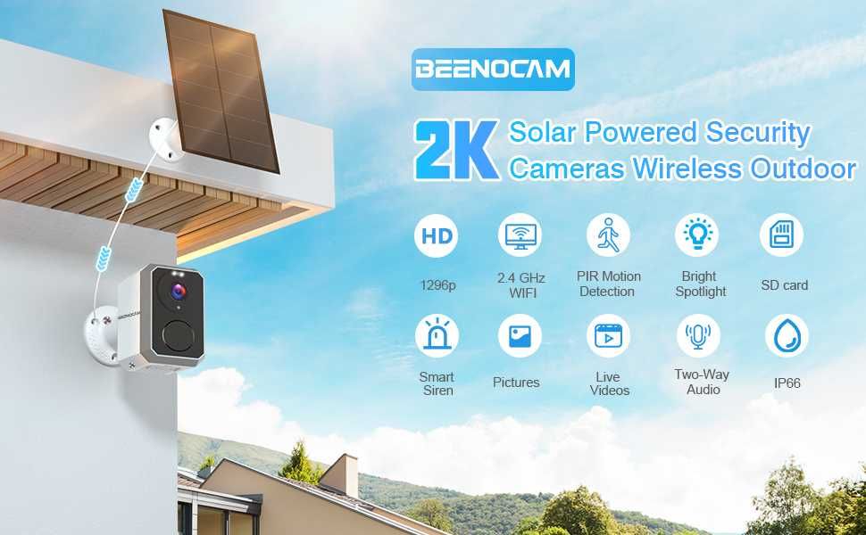 Акумулаторна камера със соларен панел BEENOCAM D5-Pro 3MP