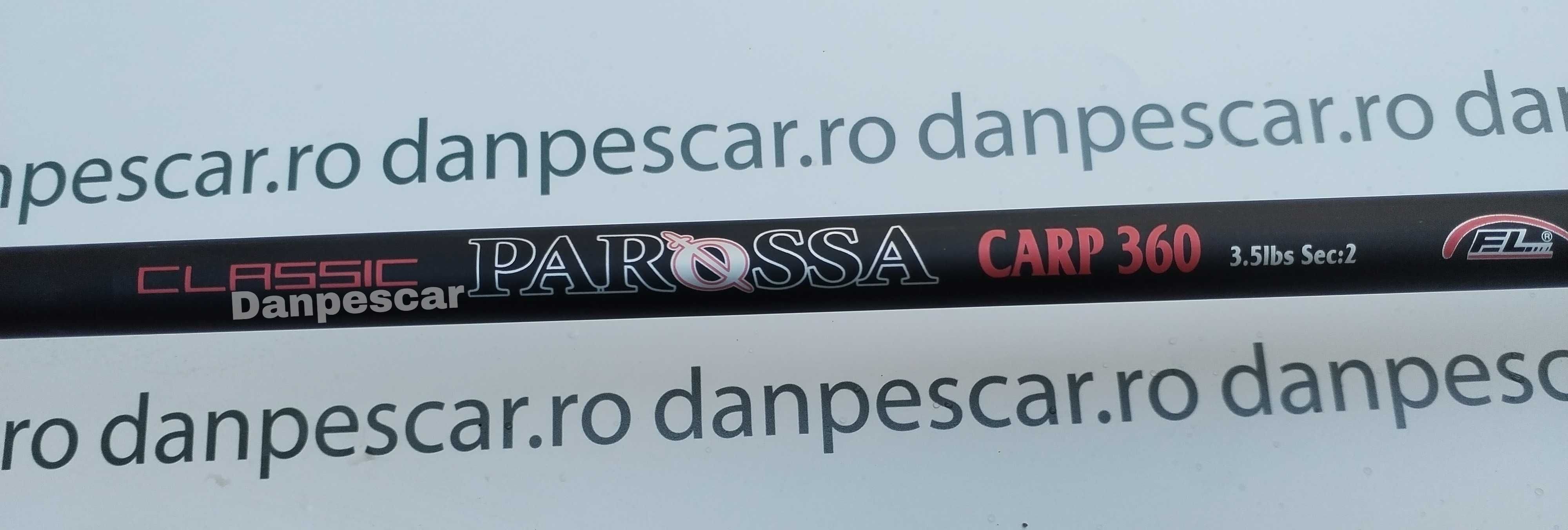 SET 4 Lansete CRAP FL PAROSSA 3,60m din 2 Segmente A: 3,5 lbs. CARBON