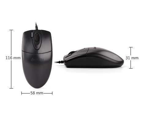 Мышь проводная A4Tech OP-620D (BLACK) 2X Click Optical Mouse USB