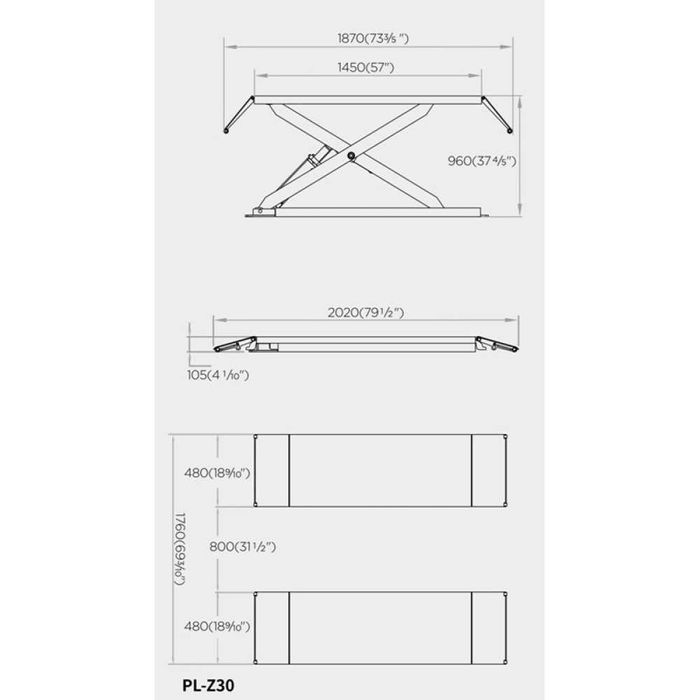 Ножичен подемник 3 тона 105 - 960 мм RockForce