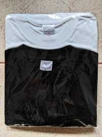 НОВА Мъжка тениска бяла + черна 2 БРОЯ памук